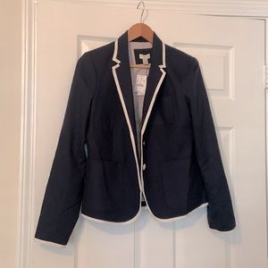 Sharp Navy Blue Cotton Blazer